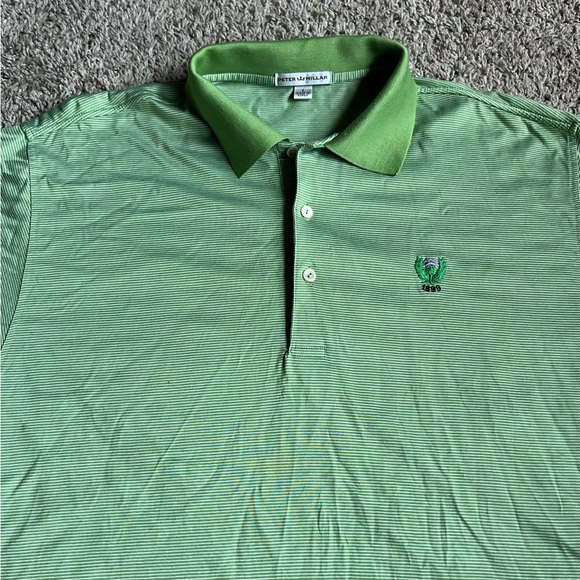 Peter Millar Other - Vintage Peter Millar Golf Polo Shirt Large Green Stripes Garden City Golf Club